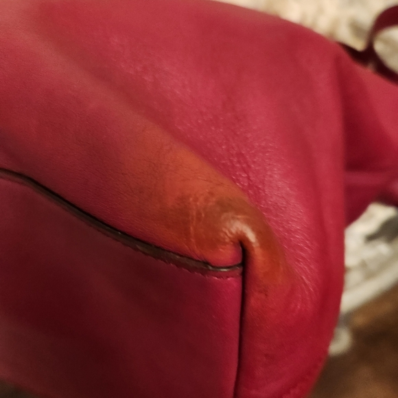 COACH Legacy Duffle Red Leather Shoulder Crossbody Tassel Purse Bag 19889 - Picture 7 of 10